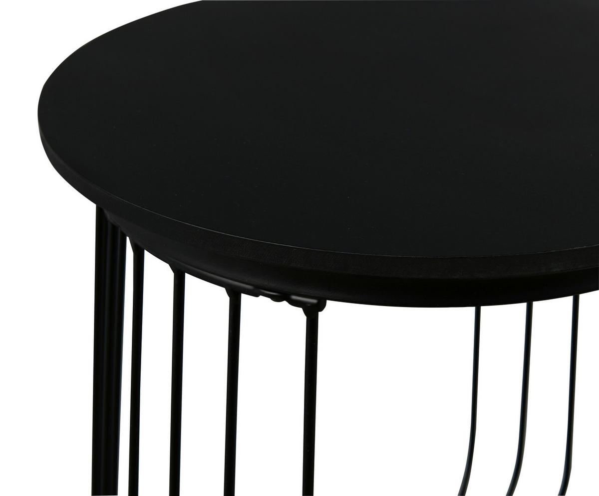 BEISTELLTISCH 35/35/40 cm Schwarz rund  - Schwarz, MODERN, Holzwerkstoff/Metall (35/35/40cm) - Milino