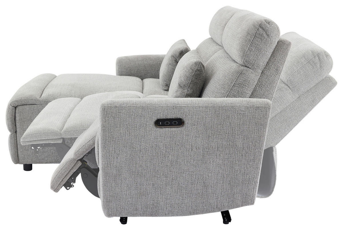 ECKSOFA Grau Webstoff  - Schwarz/Grau, Design, Kunststoff/Textil (212/101/97cm) - Carryhome