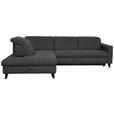 ECKSOFA  in Webstoff Dunkelgrau  216/297 cm  - Dunkelgrau/Schwarz, Design, Holz/Textil (216/297cm) - Xora