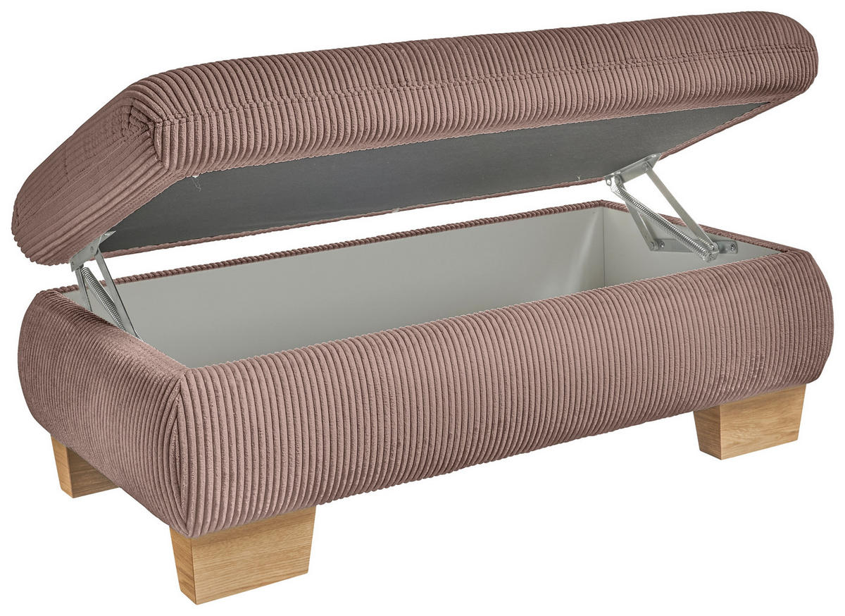 HOCKER Cord Rosa  - Eiche Bianco/Rosa, KONVENTIONELL, Holz/Textil (129/49/64cm) - SetOne by Musterring