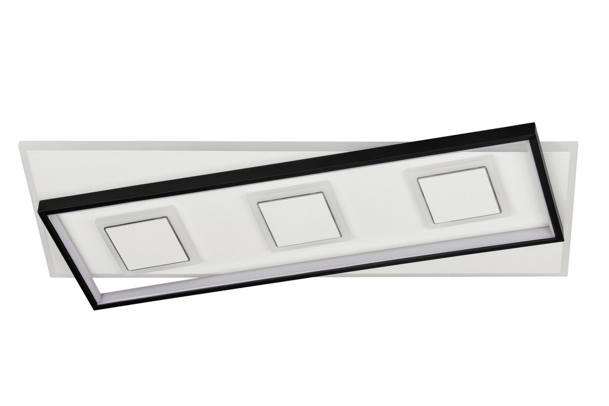 LED-DECKENLEUCHTE Richmond 70/30/6 cm  - Schwarz/Weiß, LIFESTYLE, Kunststoff/Metall (70/30/6cm) - Novel