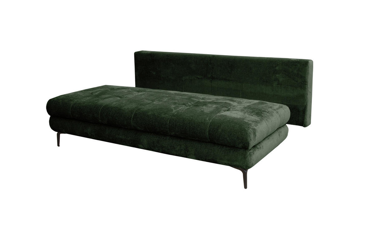 SCHLAFSOFA Chenille Dunkelgrün  - Dunkelgrün/Schwarz, KONVENTIONELL, Textil/Metall (203/94/96cm) - Carryhome