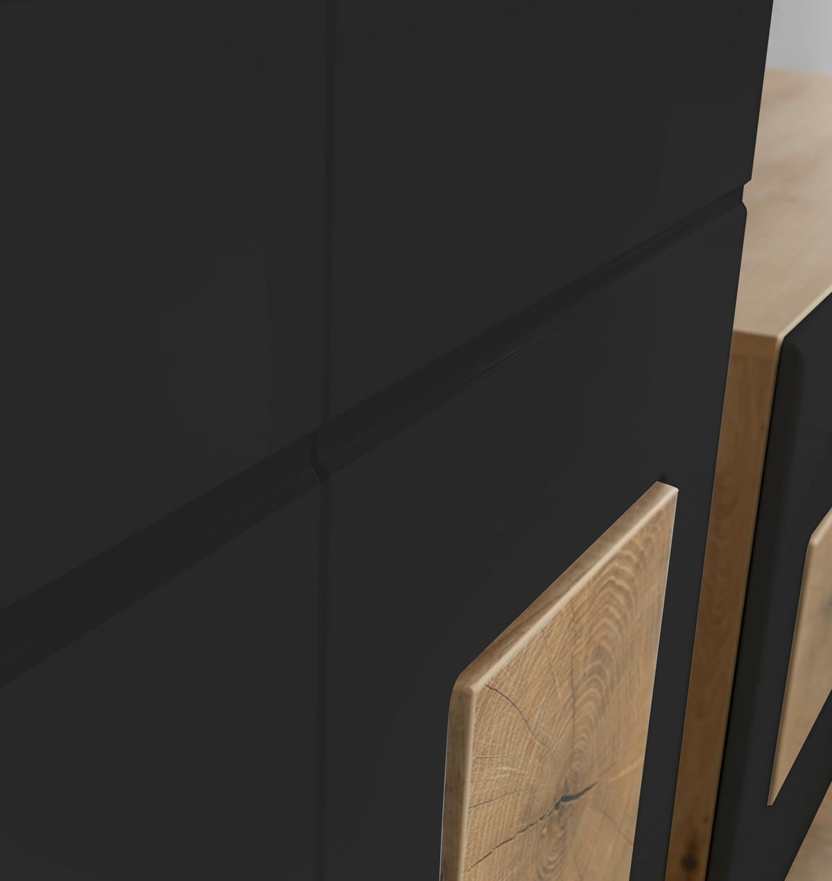 LOWBOARD  in 140/58/38 cm  - Silberfarben/Schwarz, Design, Holzwerkstoff/Kunststoff (140/58/38cm) - MID.YOU