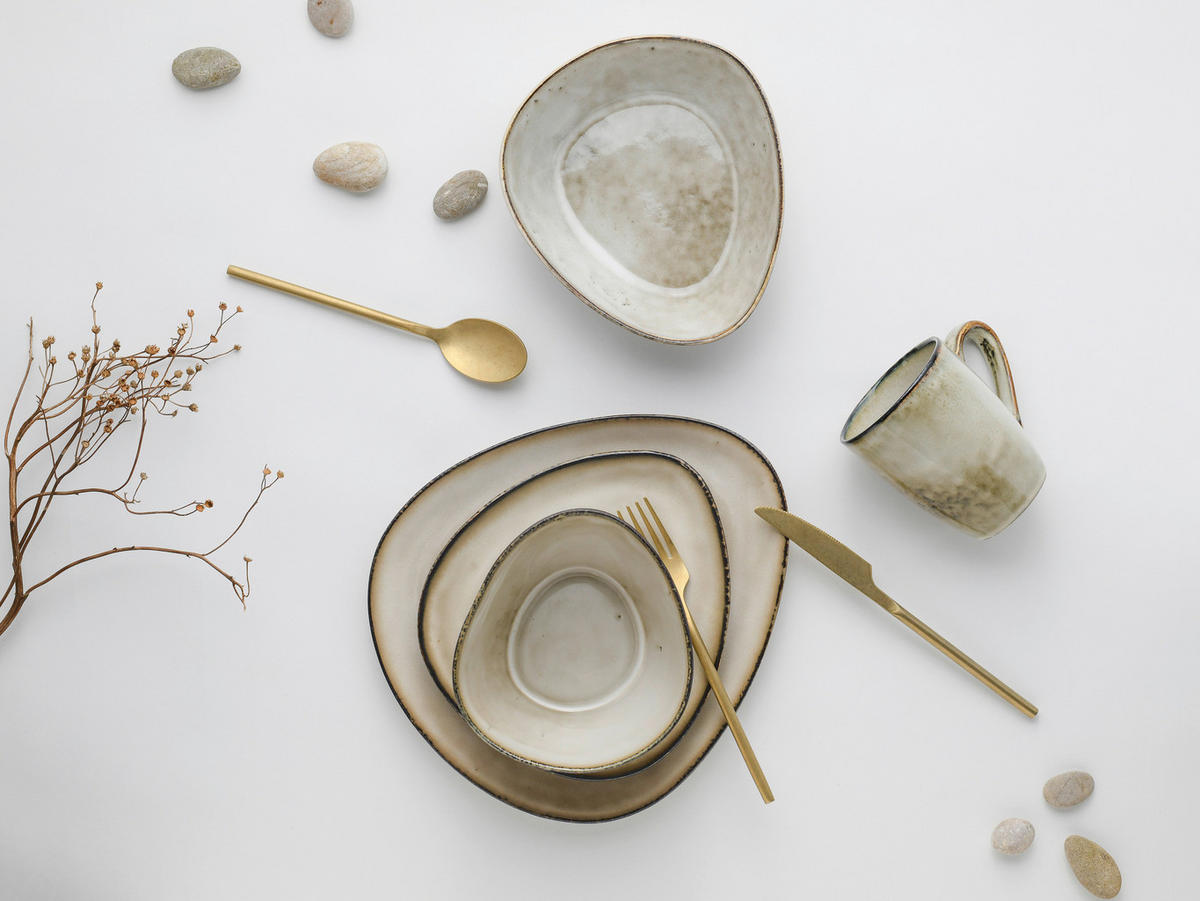 KOMPLETT SERVIS 10 delar  - sandfärgad, Trend, keramik (34/29,5/36cm) - Creatable