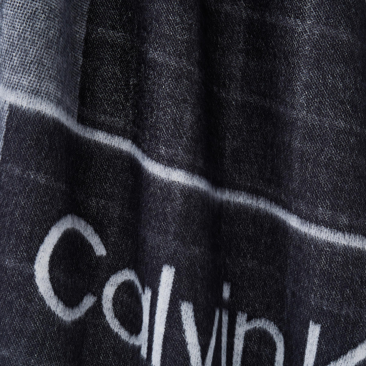 WOHNDECKE Offset Logo 127/178 cm  - Anthrazit, Basics, Textil (127/178cm) - Calvin Klein