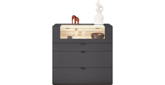 HIGHBOARD 121,9/121,5/45,2 cm  - Schwarz/Graphitfarben, Design, Glas/Holzwerkstoff (121,9/121,5/45,2cm) - Dieter Knoll