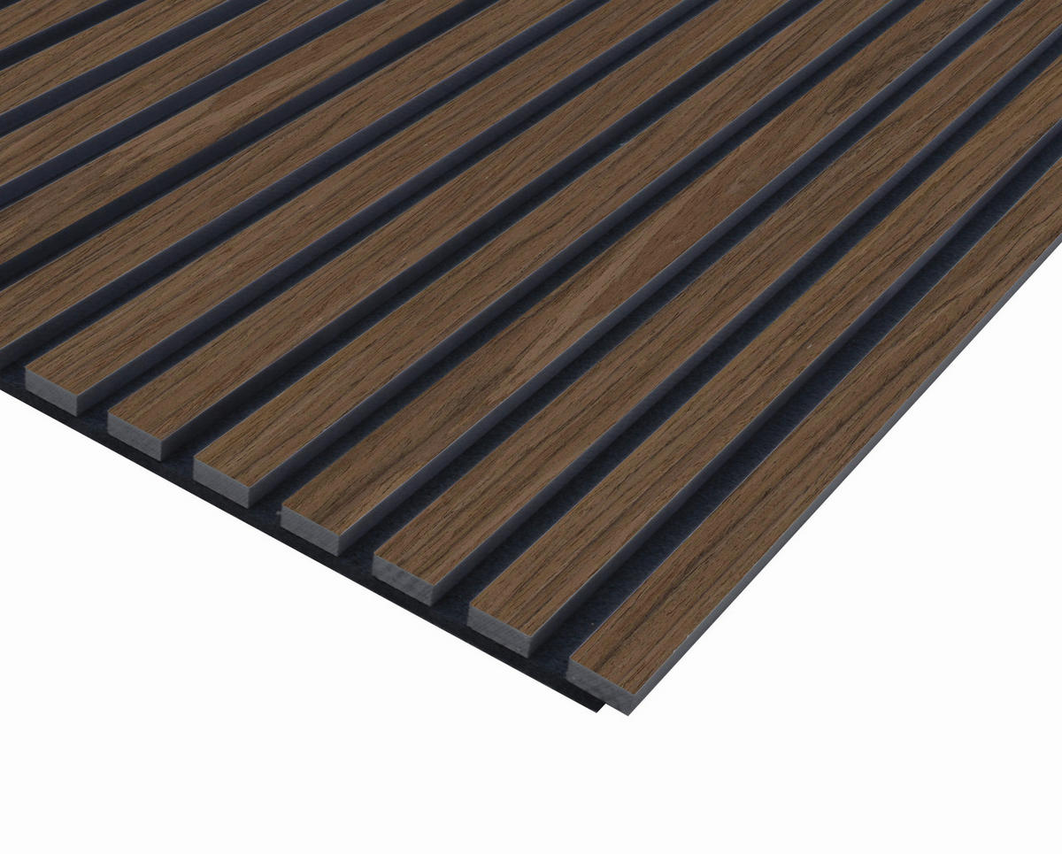AKUSTIKPANEEL Gerecon Walnuss furniert 57.25/1.9/119 cm  - Walnussfarben, KONVENTIONELL, Holzwerkstoff/Textil (57.25/1.9/119cm)