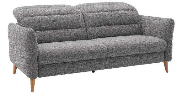 2-SITZER-SOFA in Webstoff Grau  - Eiche Bianco/Grau, Design, Holz/Textil (192-220/85-106/112cm) - Dieter Knoll