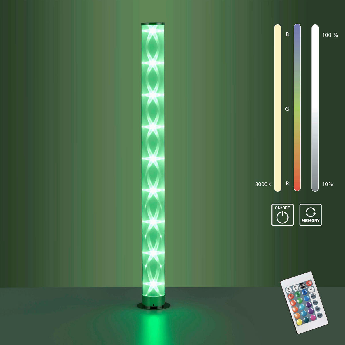 PODNA LED LAMPA - boja hroma, Osnovno, metal/plastika (8/8/100,3cm)