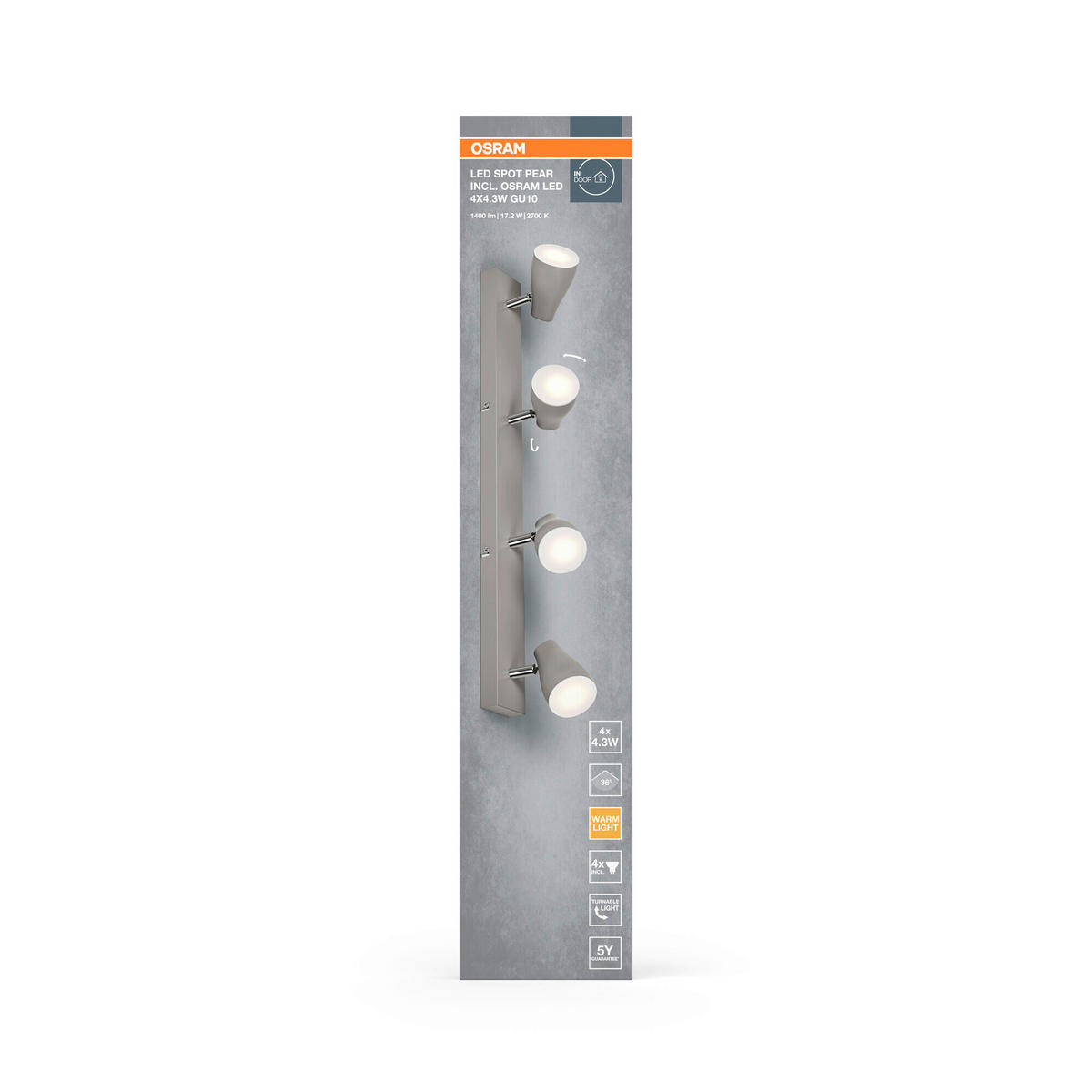 LED-STRAHLER 61,4/6/13,1 cm   - Grau, Basics, Kunststoff/Metall (61,4/6/13,1cm) - Osram