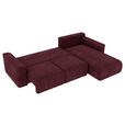 ECKSOFA in Samt Bordeaux  293/195 cm  - Chromfarben/Bordeaux, KONVENTIONELL, Kunststoff/Textil (293/195cm) - Carryhome