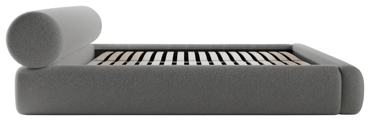 POLSTERBETT 160/200 cm,  in Dunkelgrau, Lattenrost, Bettkasten,  - Dunkelgrau/Schwarz, Design, Holz/Textil (160/200cm) - Chameo