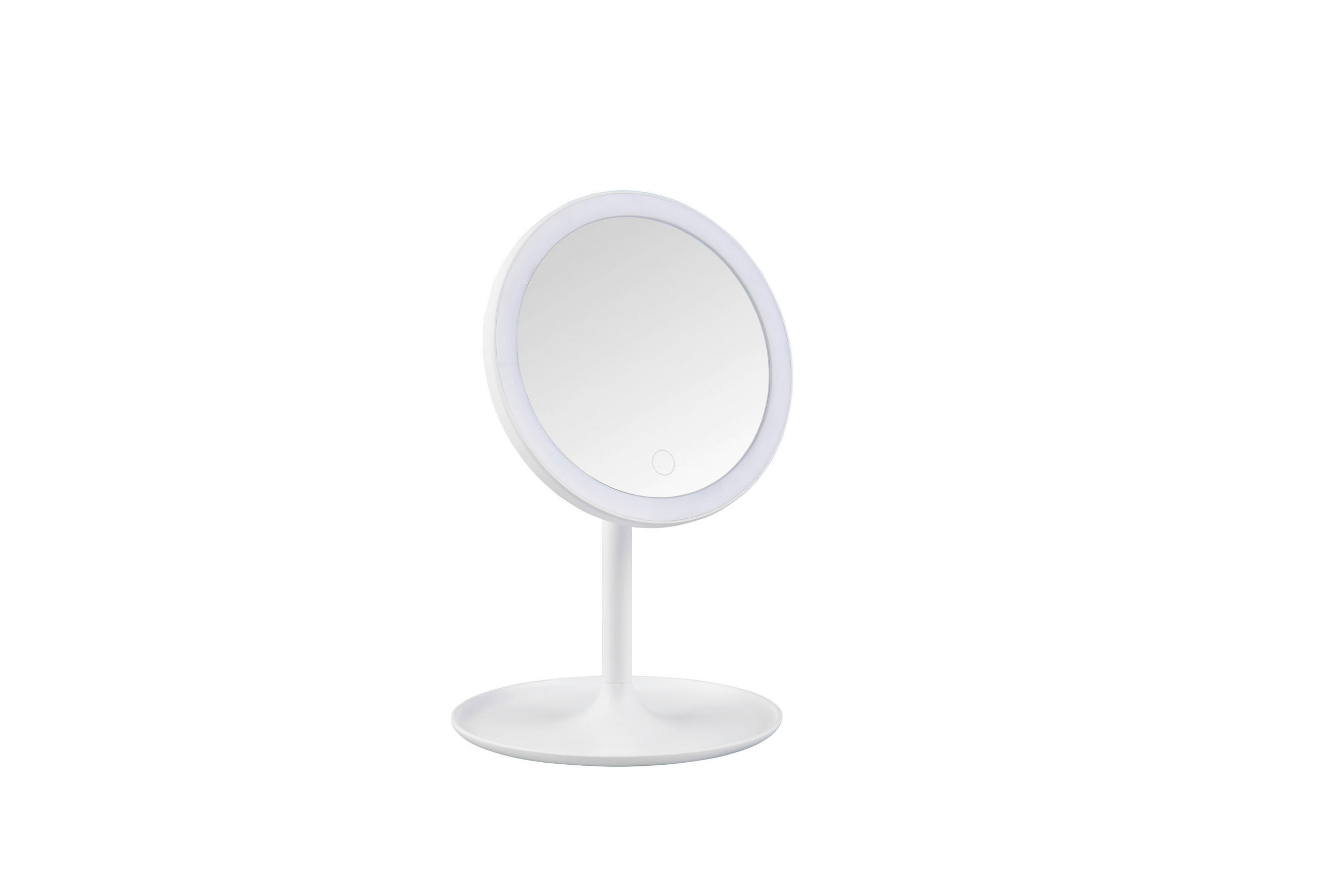 LEUCHTSPIEGEL 18/28,5/18  cm  - Weiß, Basics, Glas/Kunststoff (18/28,5/18 cm) - Milino