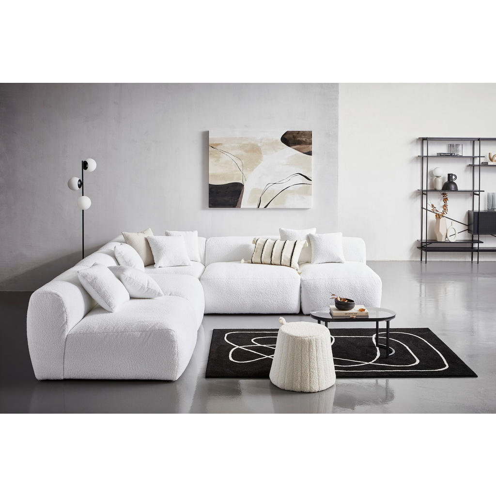 Thumbnail - Livetastic Ecksofa Bloom, Weiß, Textil, 8-Sitzer, L-Form, 315x300 cm, Made in EU, erweiterbar, individuell planbar, Wohn...
