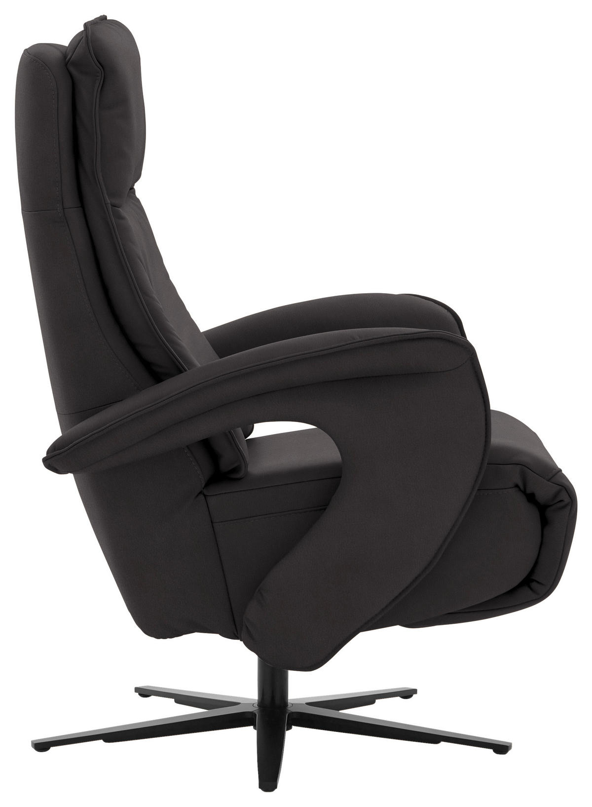 RELAXSESSEL in Leder Dunkelbraun  - Dunkelbraun/Schwarz, Design, Leder/Metall (77/110/87cm) - Valdera