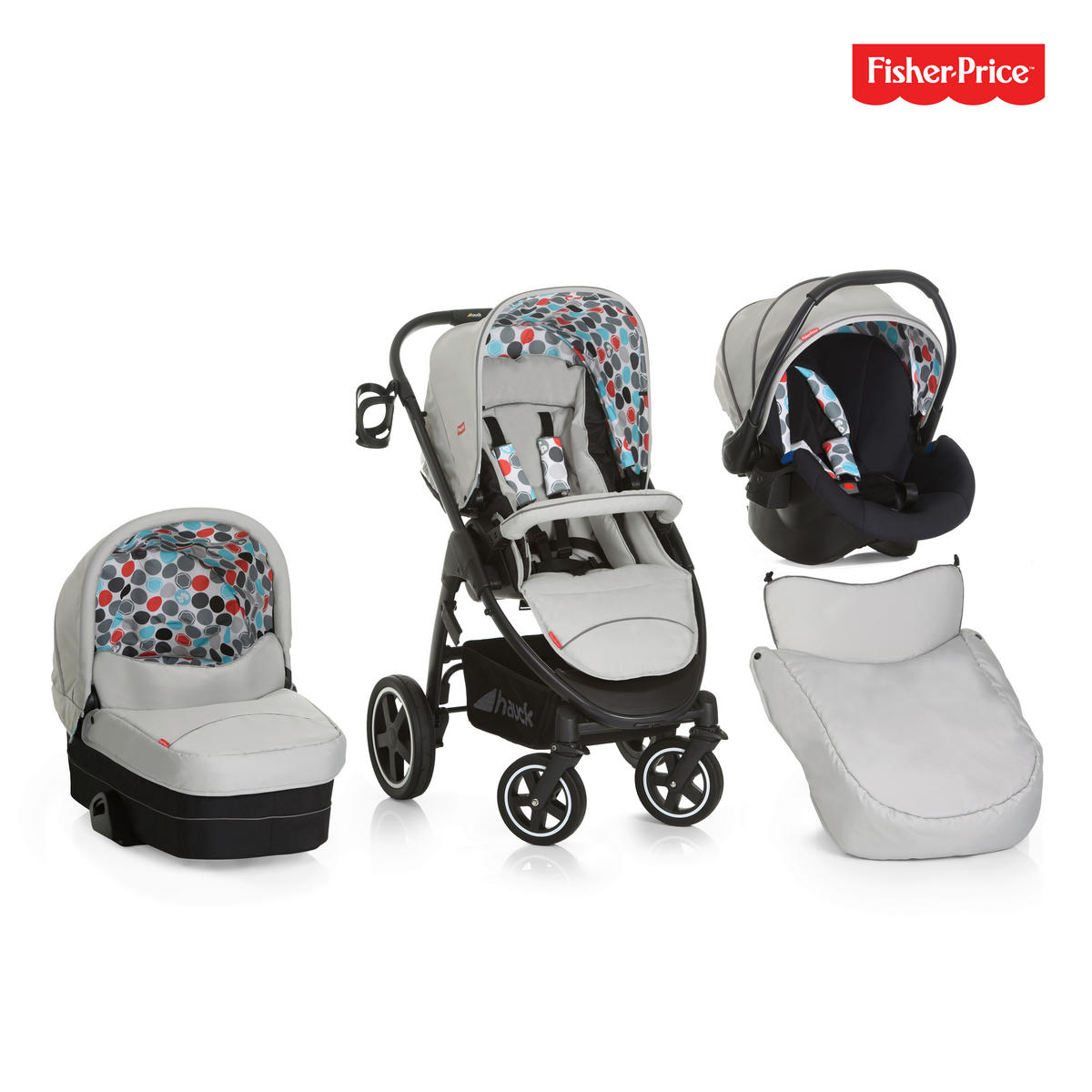 DEČJA KOLICA - SET  2018  - siva/crna, Osnovno, tekstil/metal (96/61/106cm) - Fisher Price