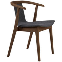 STOL flatväv  - mörkgrå/mörkbrun, Klassisk, trä/textil (54/75/54cm) - Skovby