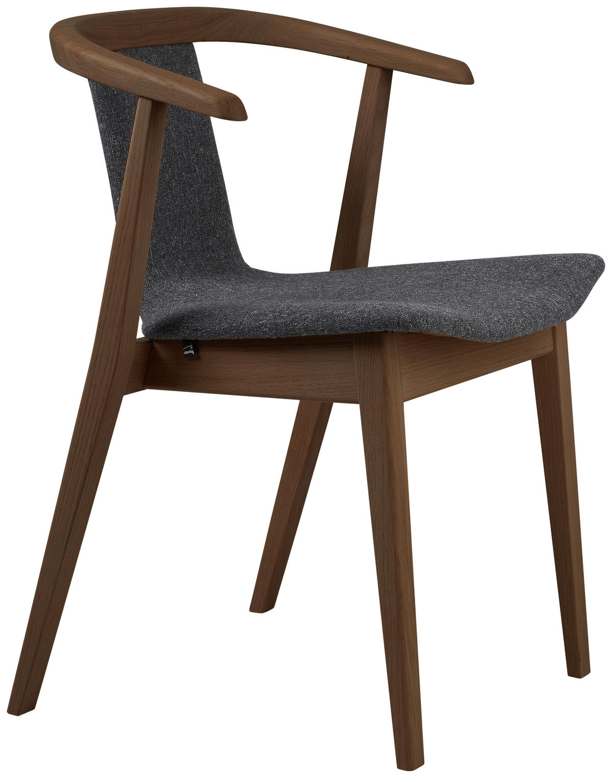 STOL flatväv  - mörkgrå/mörkbrun, Klassisk, trä/textil (54/75/54cm) - Skovby