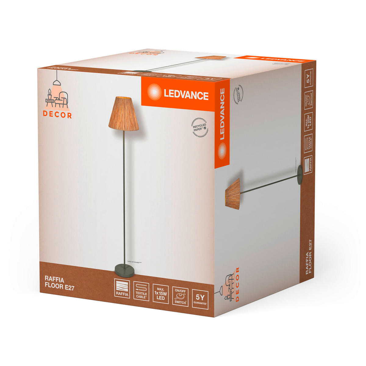 STEHLEUCHTE 30/160 cm    - Natur, Glas/Metall (30/160cm) - Ledvance