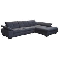 SEDEŽNA GARNITURA, velur siva  - črna/siva, Design, tekstil (297/204cm) - Xora