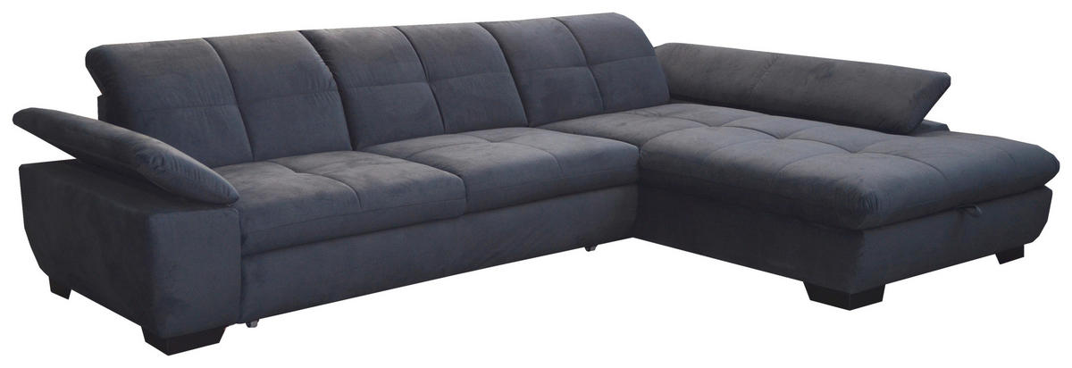 SEDEŽNA GARNITURA, velur siva  - črna/siva, Design, tekstil (297/204cm) - Xora