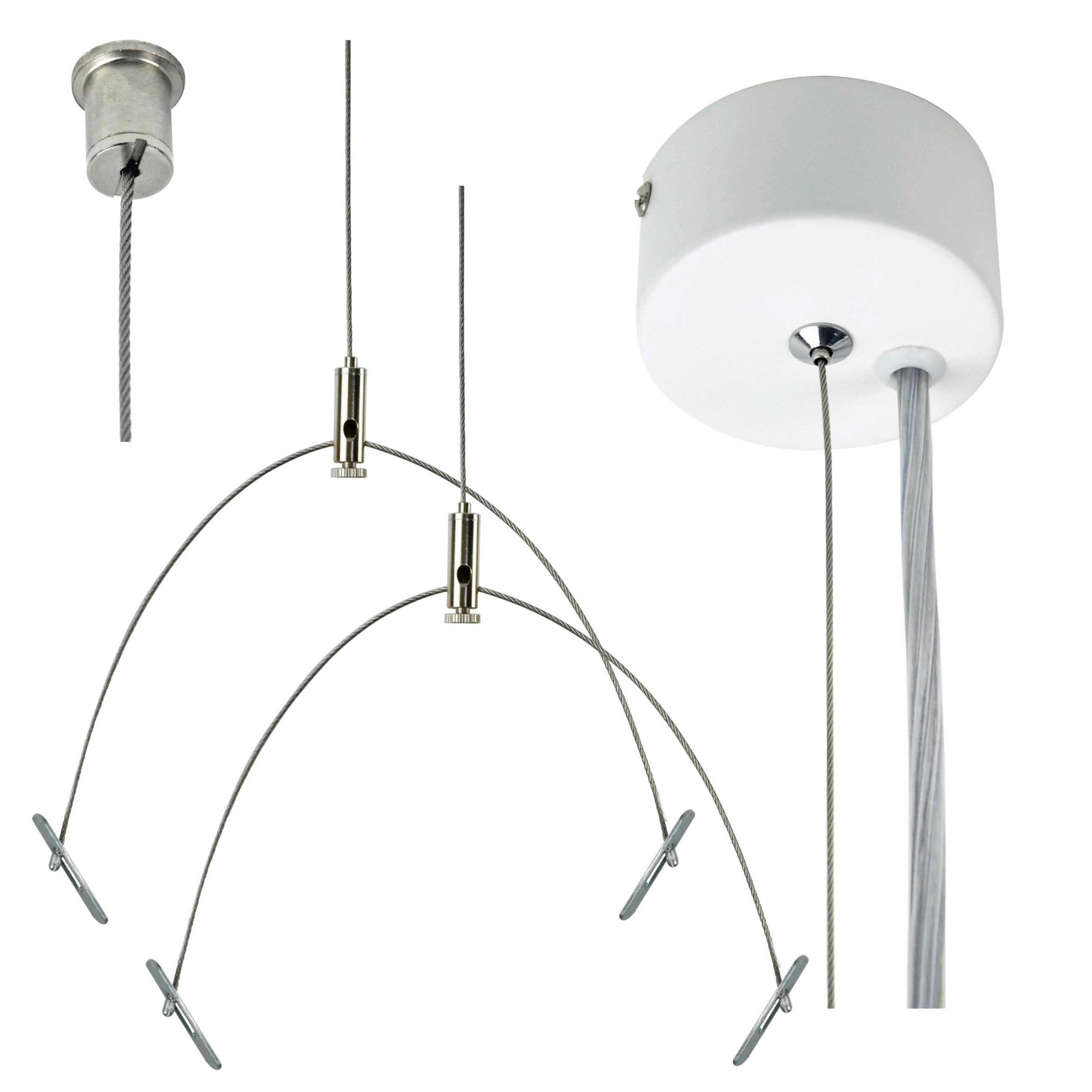 SEILSYSTEM-MONTAGESET 150 cm  - Edelstahlfarben, Basics, Metall (150cm)