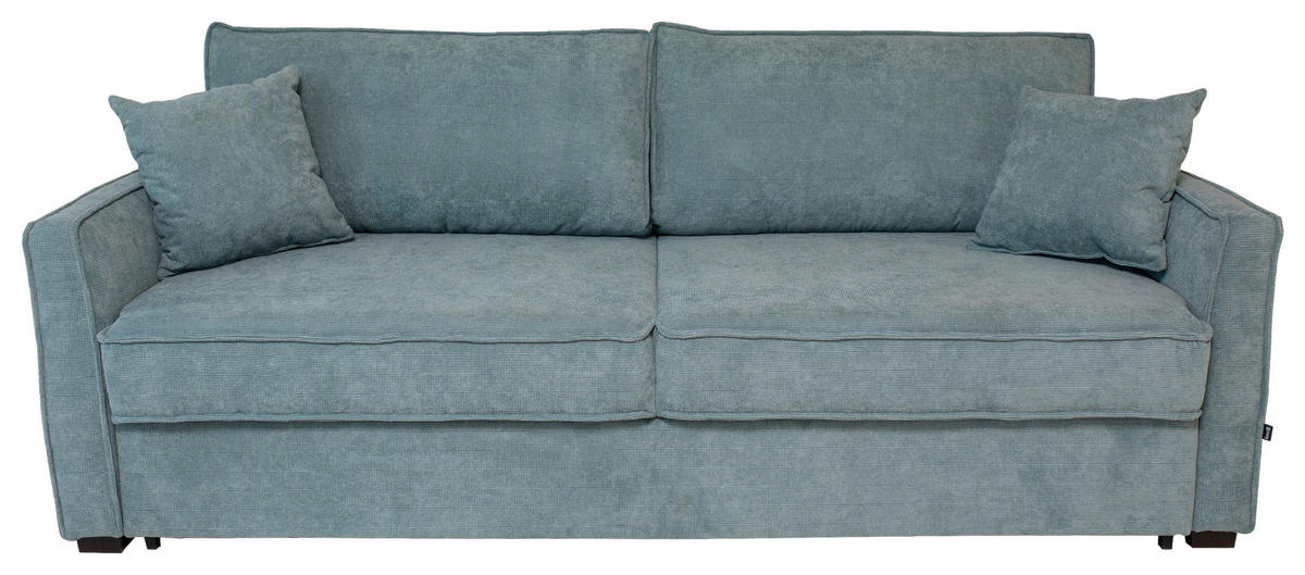 SCHLAFSOFA Jacquard Blaugrau  - Blaugrau/Schwarz, Design, Holz/Textil (242/75/110cm) - home24