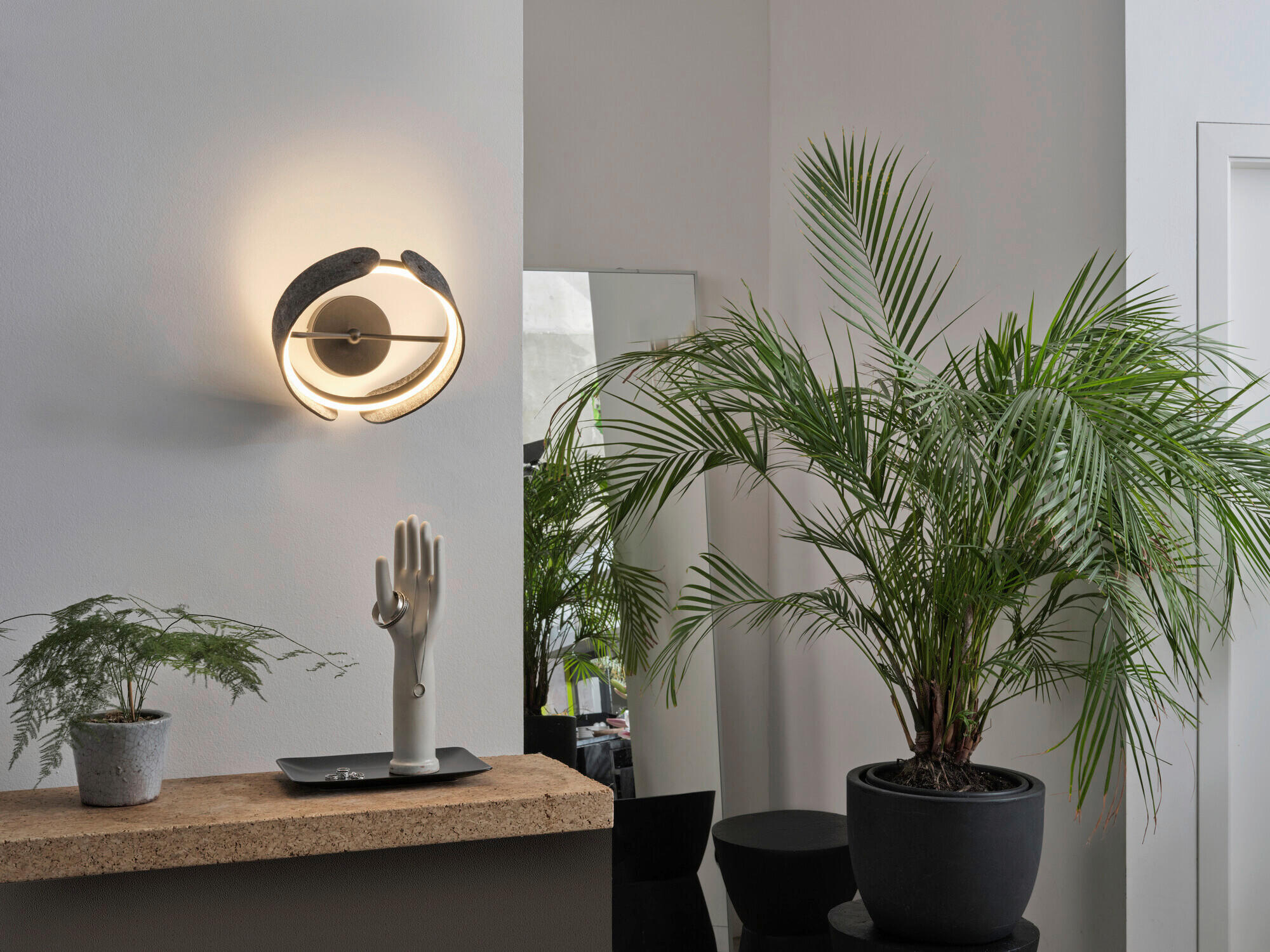 LED-WANDLEUCHTE 27,5/18,5 cm   - Dunkelgrau, Basics, Kunststoff/Textil (27,5/18,5cm) - Osram