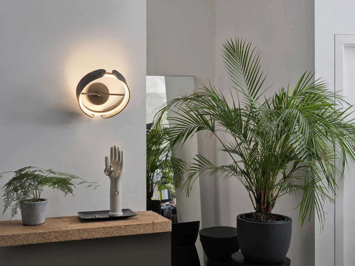 LED-WANDLEUCHTE 27,5/18,5 cm   - Dunkelgrau, Basics, Kunststoff/Textil (27,5/18,5cm) - Osram