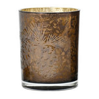TEELICHTGLAS - Braun, Lifestyle, Glas (10/12,5cm) - X-Mas