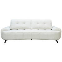 2-SITZER-SOFA Chenille Creme  - Creme/Schwarz, Design, Kunststoff/Textil (230/84/104/111/122cm) - Livetastic