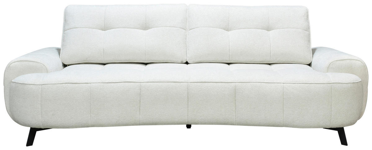 2-SITZER-SOFA Chenille Creme  - Creme/Schwarz, Design, Kunststoff/Textil (230/84/104/111/122cm) - Livetastic