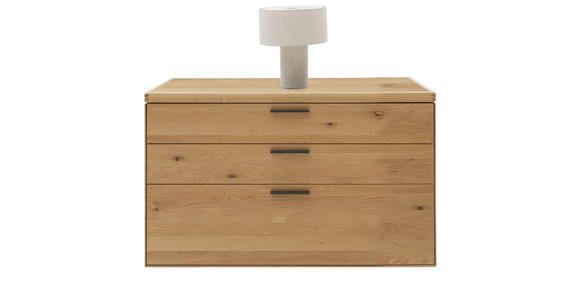 KOMMODE in 122/75/45 cm - Wildeiche/Schwarz, Design, Holz/Metall (122/75/45cm) - Valnatura