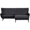ECKSOFA in Cord Anthrazit  - Anthrazit/Schwarz, Design, Holz/Textil (237/165cm) - Stylife