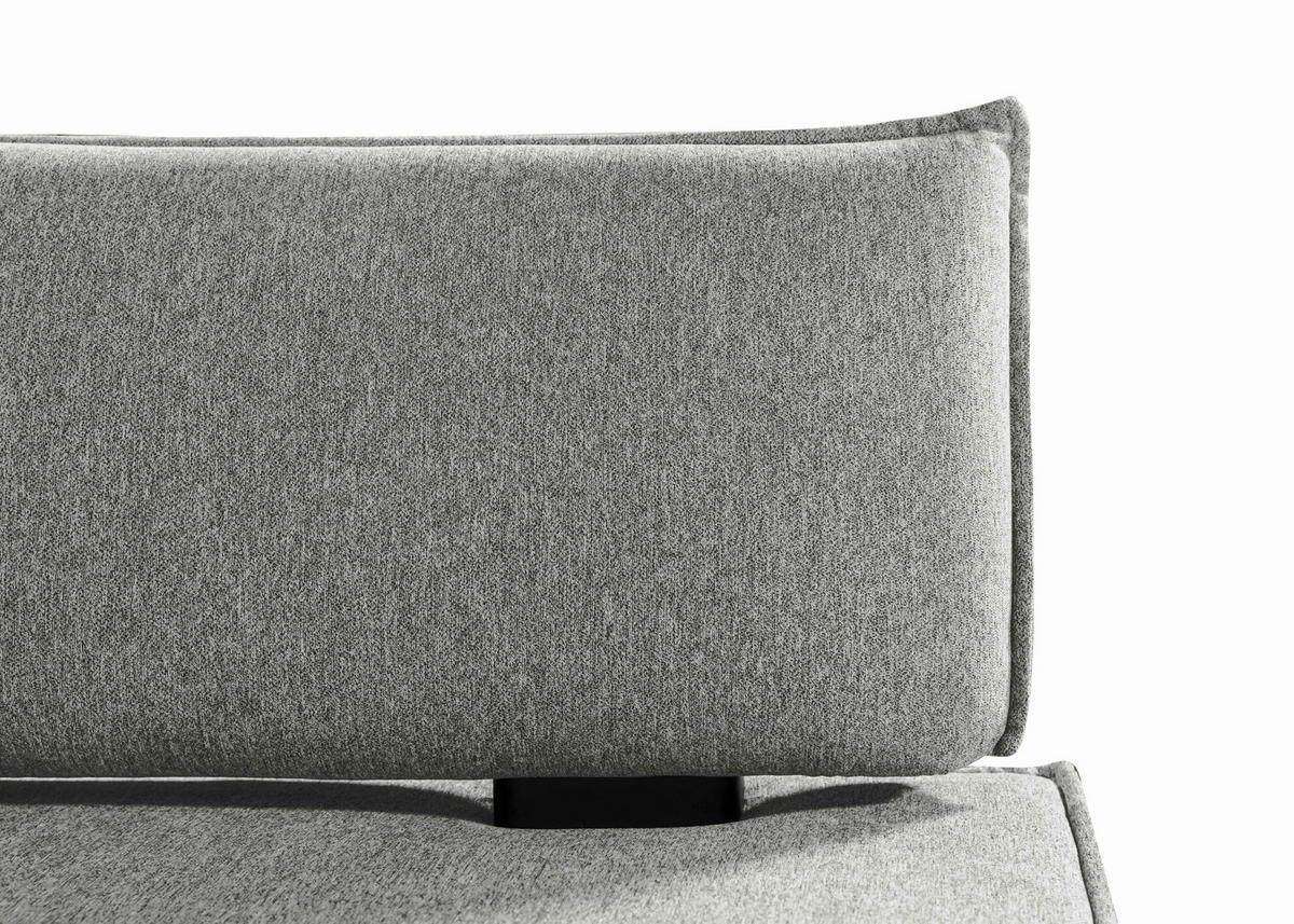 ECKBANK 235/165 cm Webstoff Schwarz, Hellgrau Buche massiv   - Hellgrau/Schwarz, Basics, Holz/Textil (235/165cm) - Carryhome