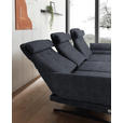 ECKSOFA Grau Flachgewebe  - Schwarz/Grau, Design, Textil/Metall (279-327/176-217cm) - Dieter Knoll