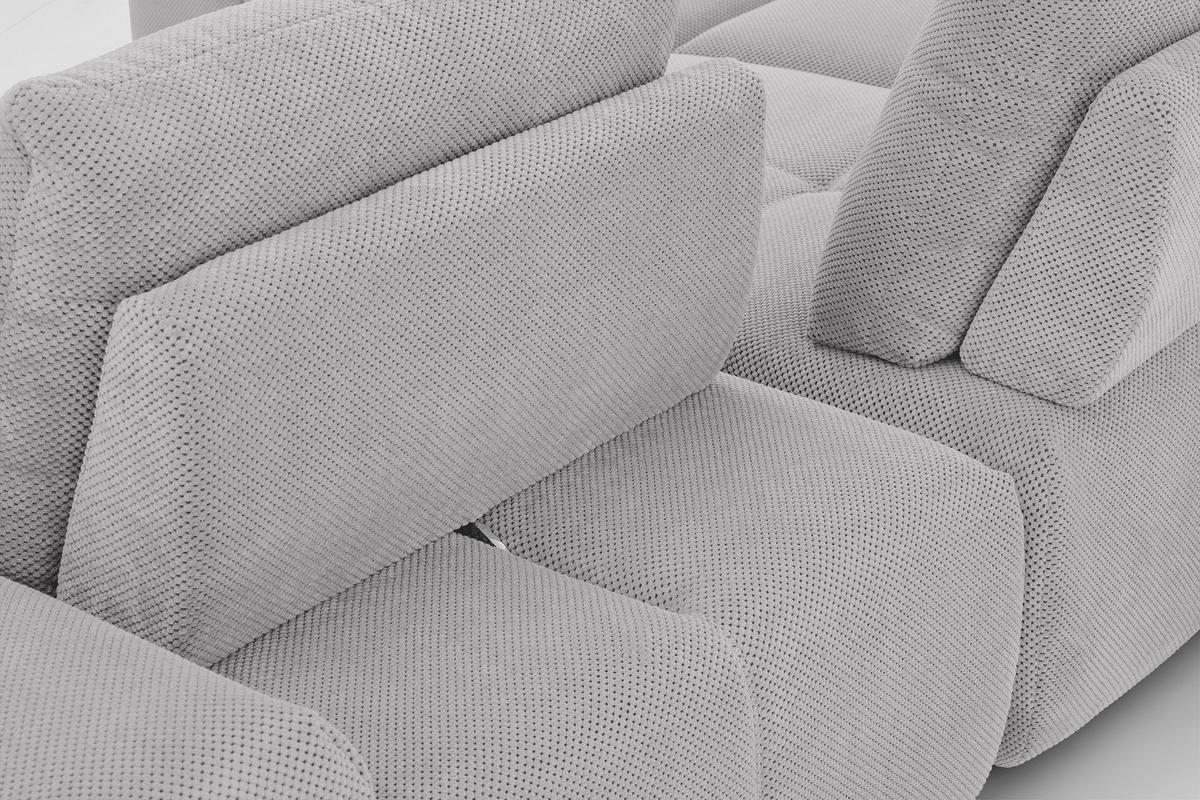 ECKSOFA in Velours Silberfarben  - Silberfarben/Schwarz, Design, Kunststoff/Textil (236/326cm) - Xora