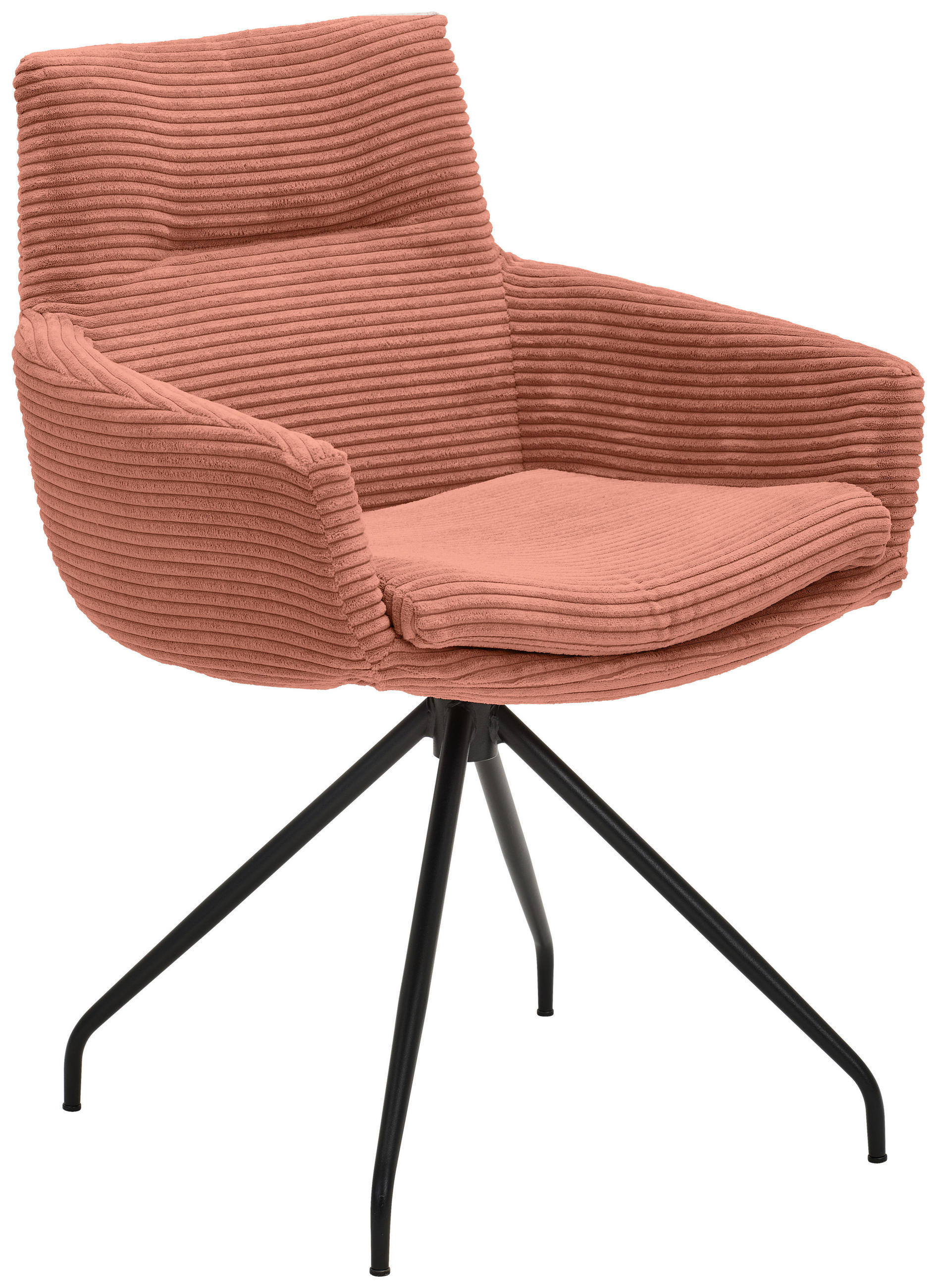 ARMLEHNSTUHL  in Cord  - Rostfarben/Schwarz, Design, Textil/Metall (61/85/64cm) - Musterring