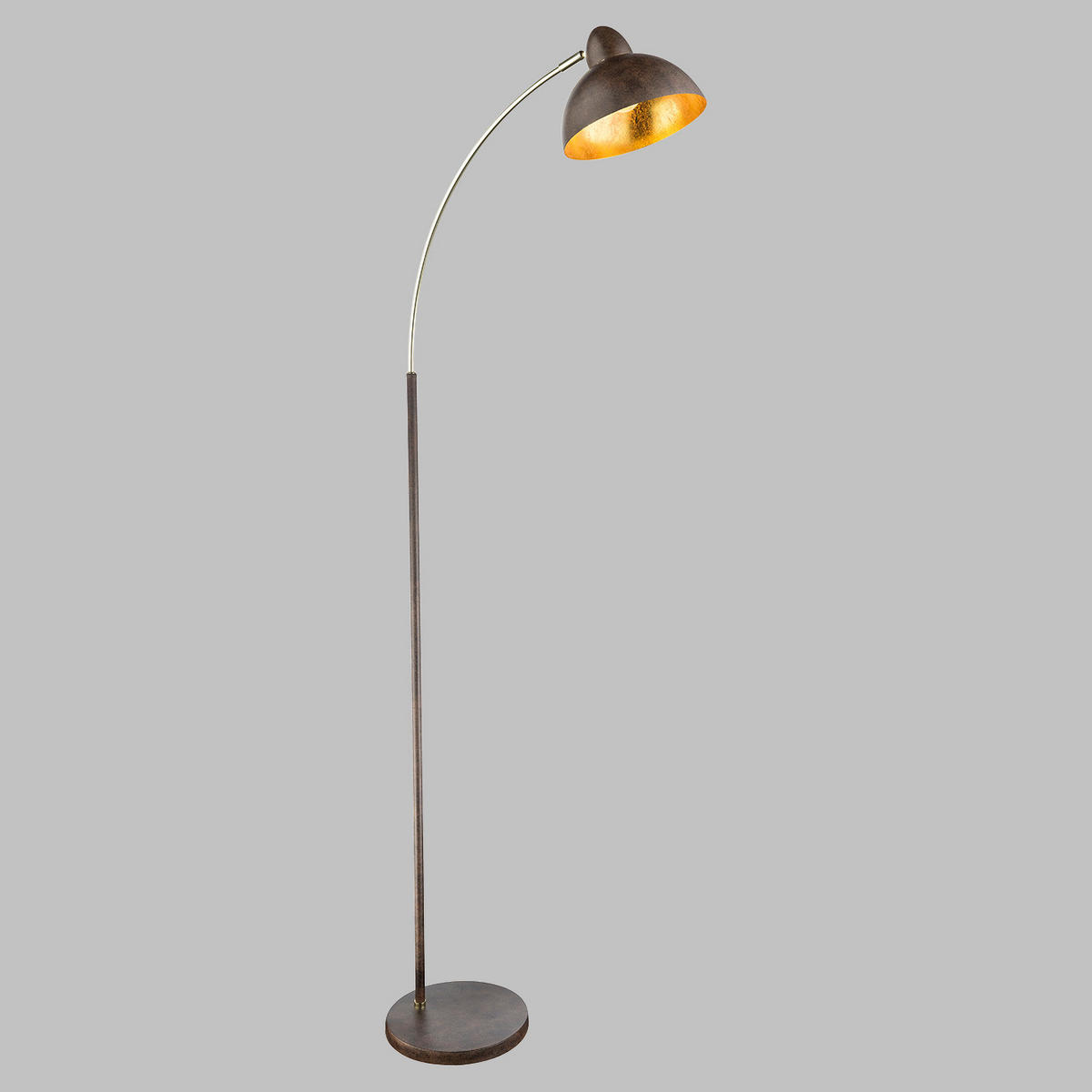 BÖJD LAMPA Gildo 50/23/155 cm    - guldfärgad/rostfärgad, Trend, metall (50/23/155cm) - Globo