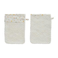 BABYWASCHHANDSCHUH  2-teilig  - Gelb/Weiß, Basics, Textil (21,5/15/0,5cm) - Bebe Jou