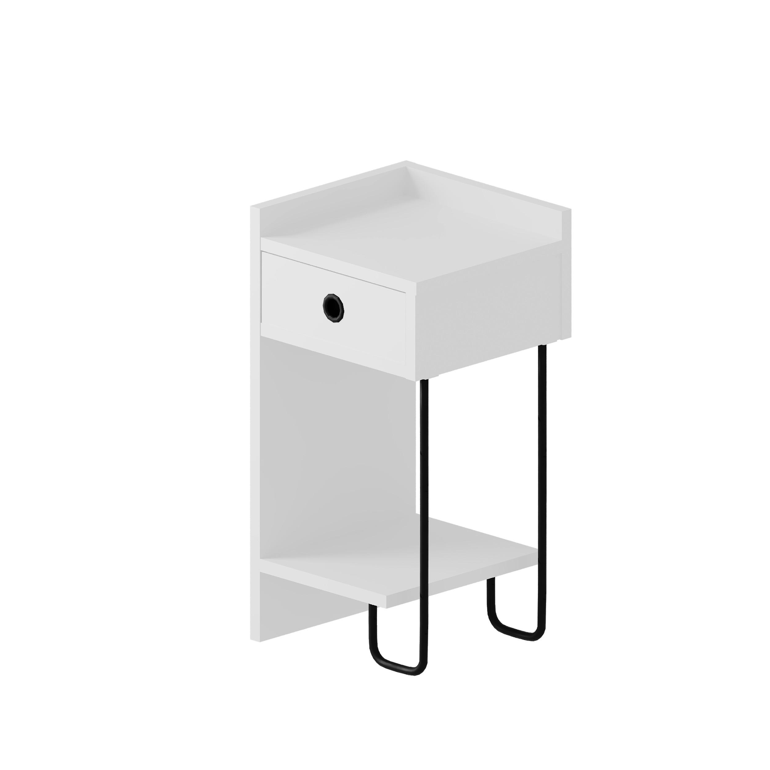 KINDERNACHTSCHRANK 32/61/30 cm  - Weiß, Design, Holzwerkstoff/Metall (32/61/30cm) - Livetastic