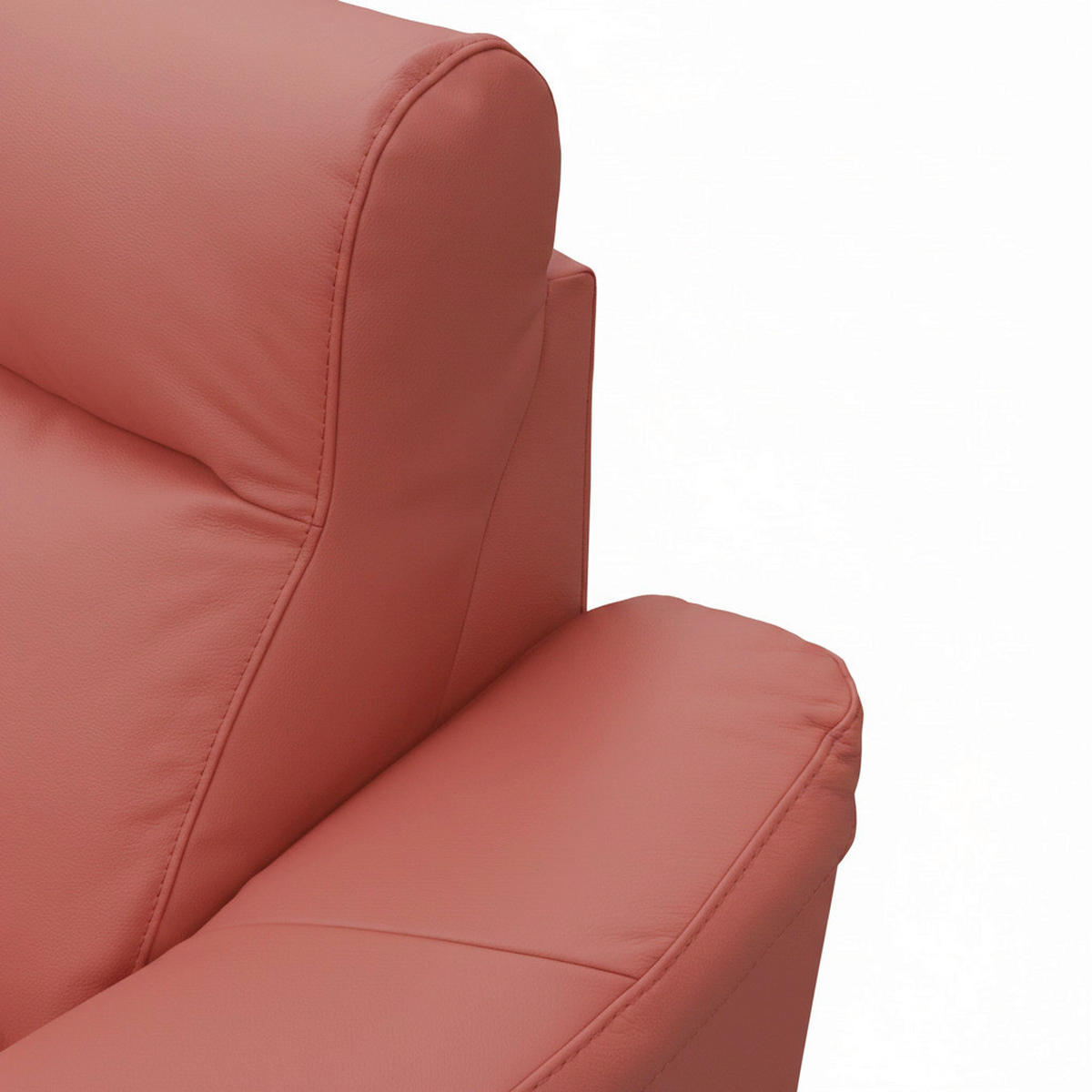 ECKSOFA Lederlook Echtleder Rot  - Wengefarben/Rot, Design, Leder/Holz (229/260cm) - Livetastic