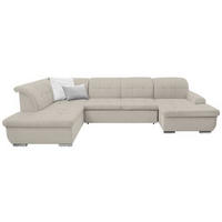 SOFFA i flatväv cremefärgad  - silver/cremefärgad, Design, metall/textil (208/342/145cm) - Livetastic