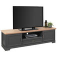 TV-ELEMENT Holzwerkstoff Eiche Artisan  - Graphitfarben/Eiche Artisan, ROMANTIK / LANDHAUS, Holzwerkstoff/Metall (193/54/51cm) - Hom`in