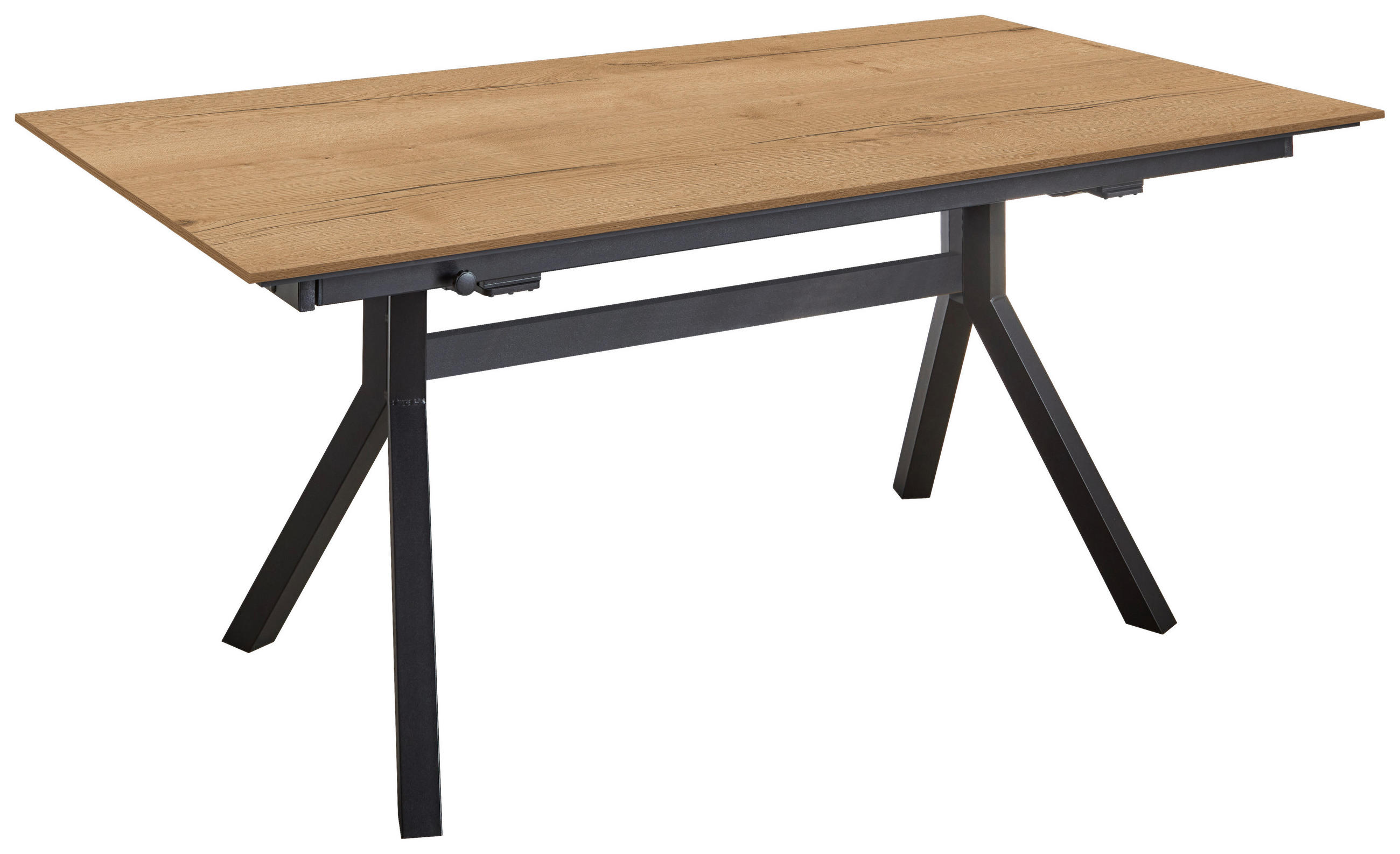 ESSTISCH in Holz, Metall 200-300/95/76 cm  - Eichefarben/Schwarz, Basics, Holz/Metall (200-300/95/76cm) - Celina Home