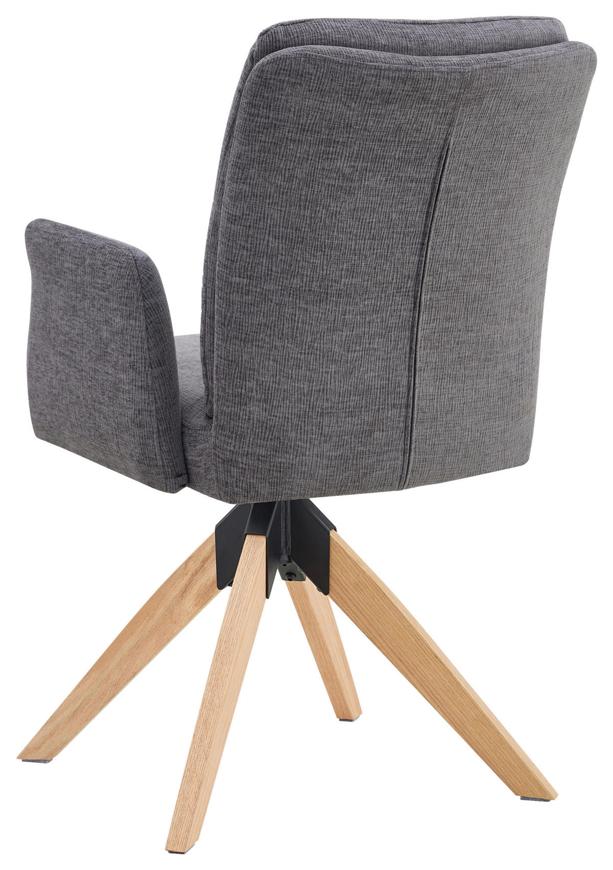 STOLICA S NASLONOM ZA RUKE  siva  drvo, metal, tekstil      - siva/prirodne boje, Konvencionalno, drvo/metal (60/94/66cm) - Livetastic