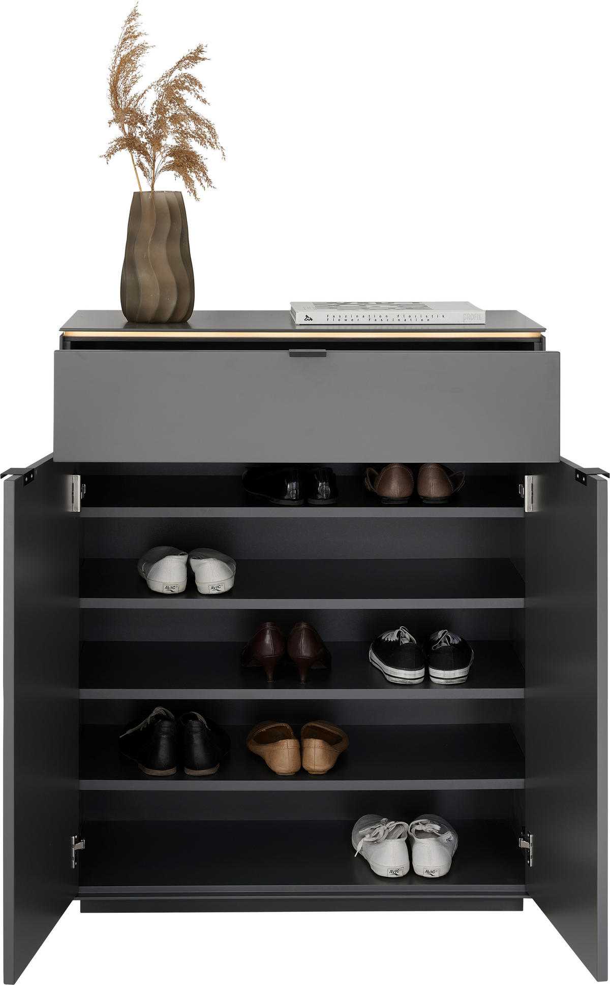 SCHUHSCHRANK  in 85/105/40 cm  - Anthrazit/Schwarz, Design, Holzwerkstoff/Metall (85/105/40cm) - Dieter Knoll