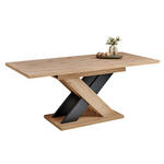 ESSTISCH 140-180/90/75,3 cm Nachbildung  Holzwerkstoff ausziehbar rechteckig Schwarz, Eiche Artisan  - Schwarz/Eiche Artisan, MODERN, Holzwerkstoff (140-180/90/75,3cm) - Carryhome