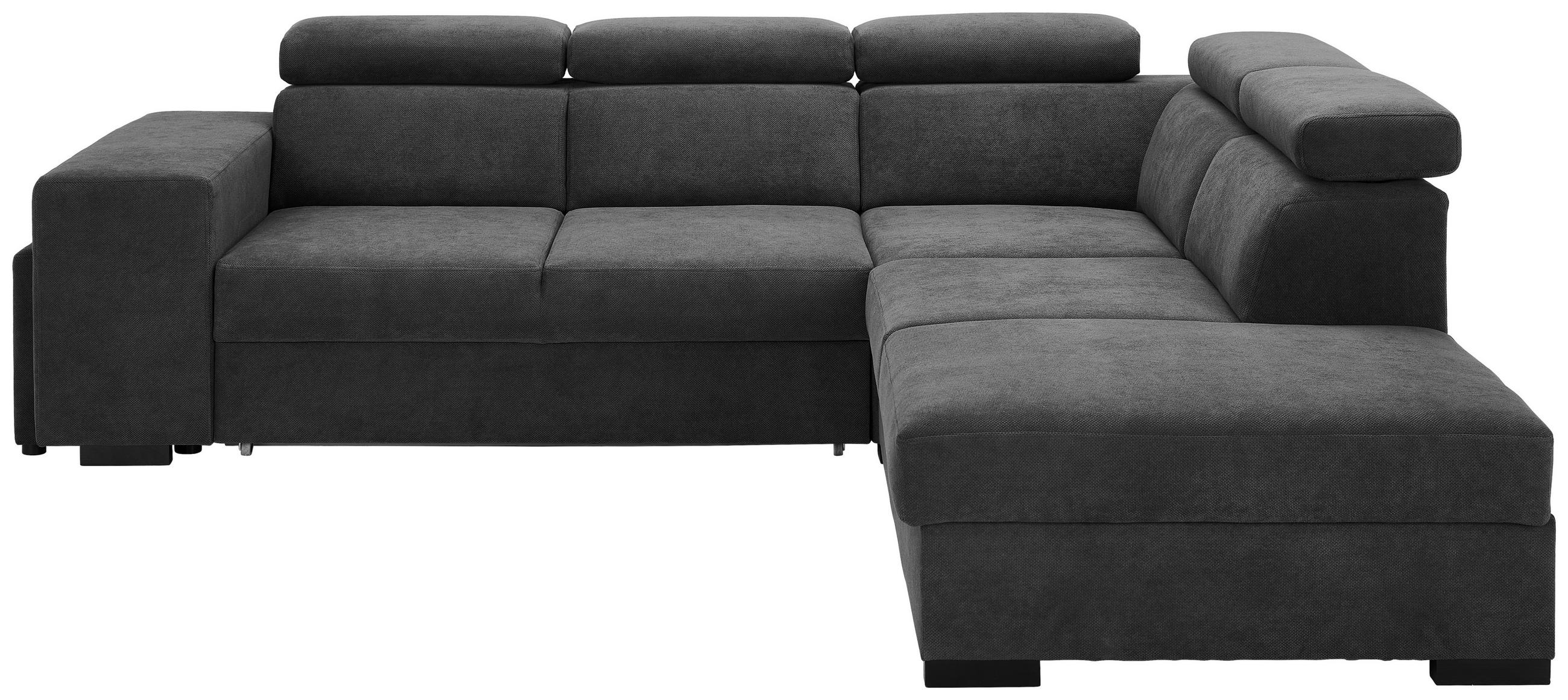 HÖRNSOFFA i vävt tyg mörkgrå  - mörkgrå/svart, Klassisk, trä/textil (283/244cm) - MID.YOU