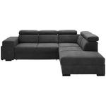 ECKSOFA  in Webstoff Dunkelgrau  - Dunkelgrau/Schwarz, KONVENTIONELL, Holz/Textil (283/244cm) - Carryhome